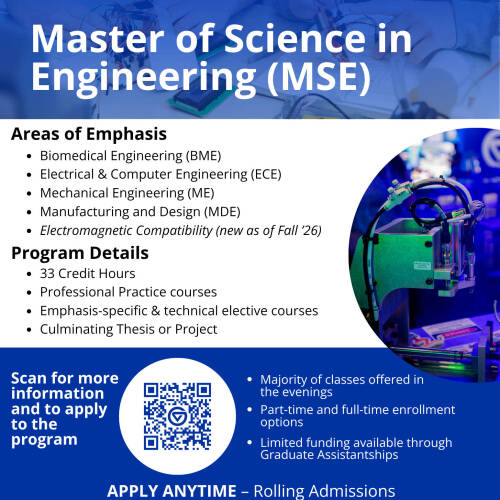 Flyer for PCE Graduate Program